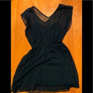 Dark green blue dress